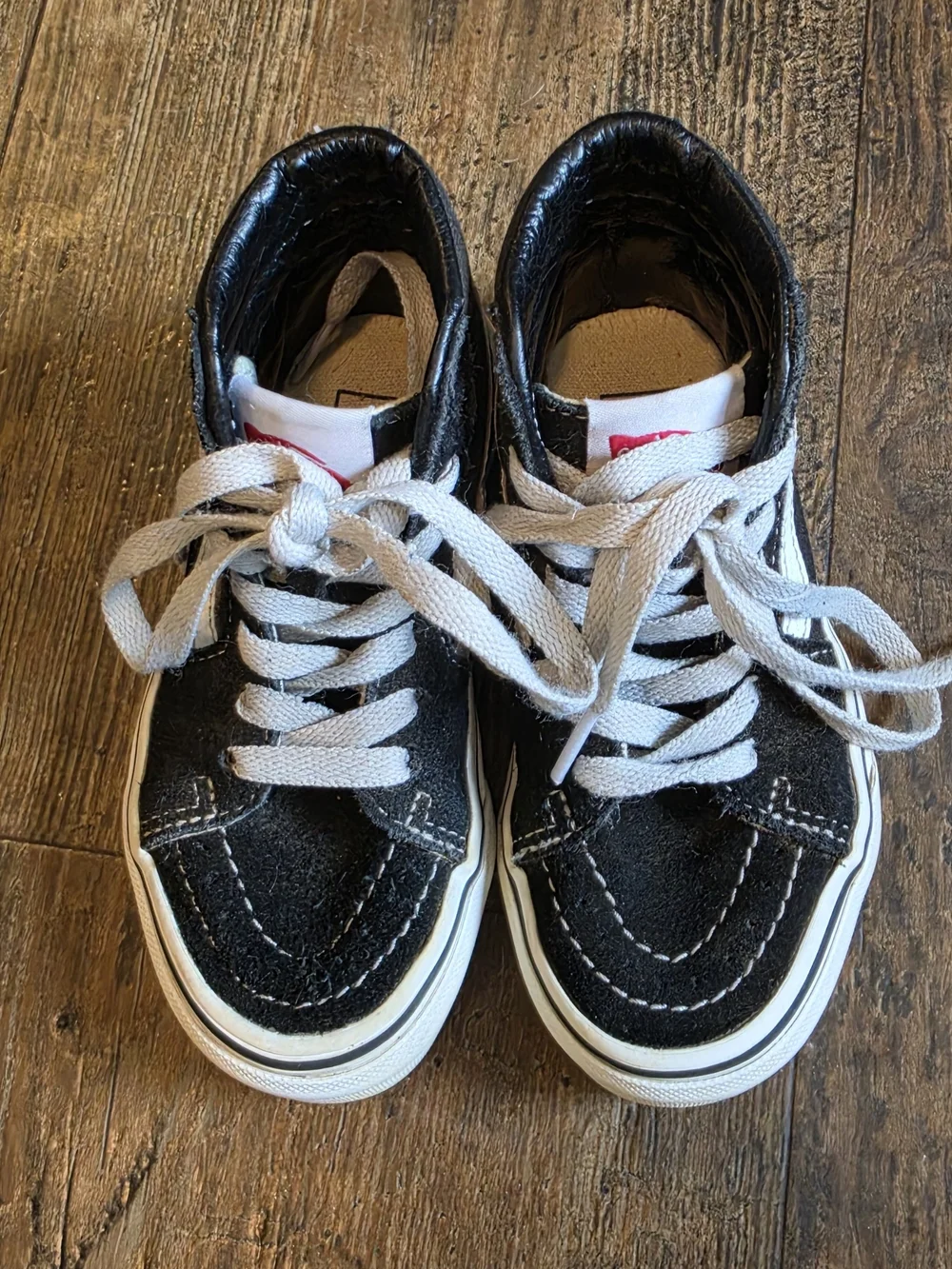 Kids Black High-Top Skate Shoes with White Stripe